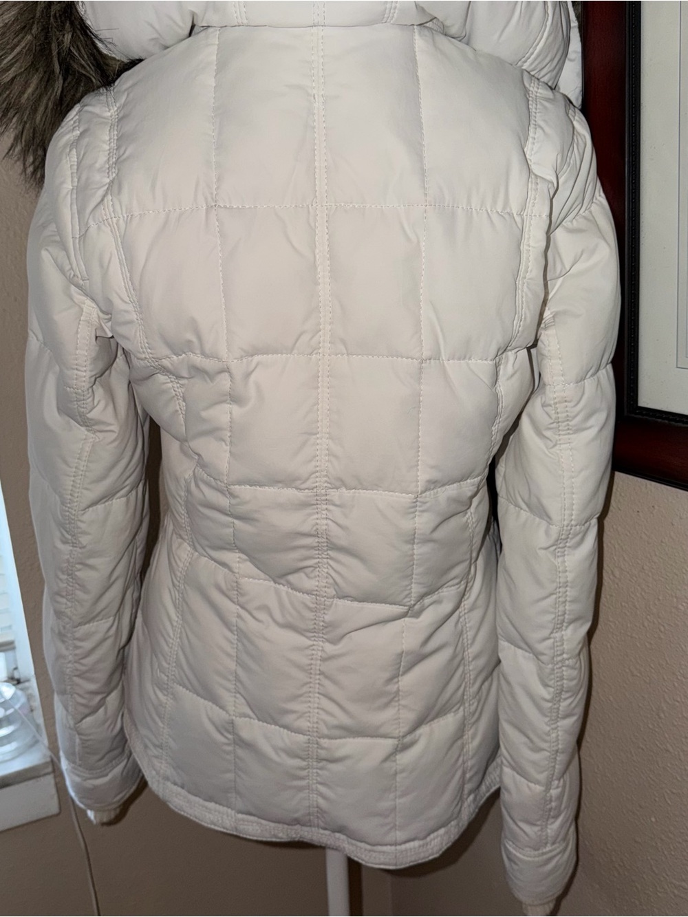 Vintage Y2K Abercrombie & Fitch 2000s Faux Fur Hooded Zip Up Puffer Jacket - Picture 8 of 13